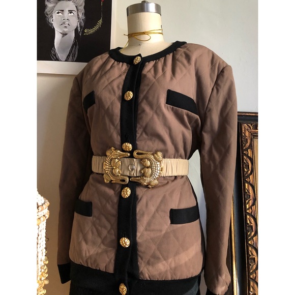 Vintage Jackets & Blazers - Vintage quilted boxy brown bomber jacket